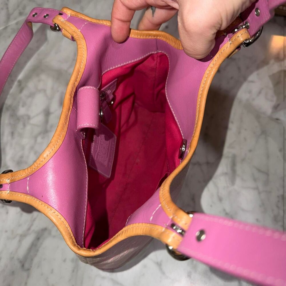 Vintage Coach Signature Pink Hobo Bag (style number 7025) rare - Picture 4 of 8